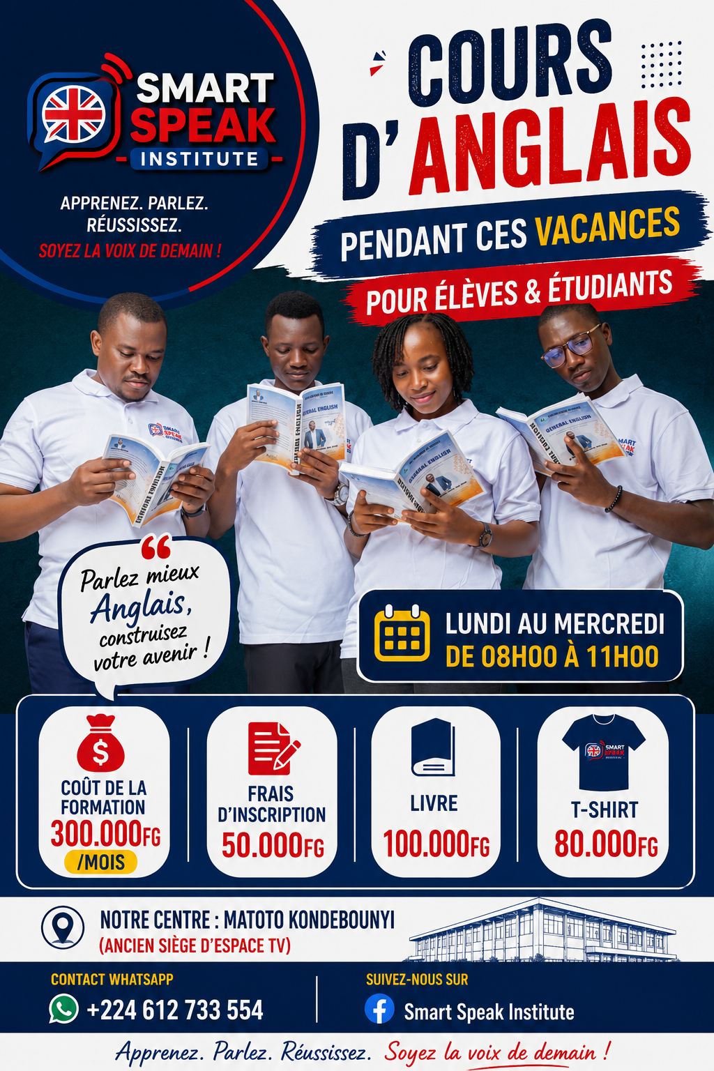 Apprenants en cours d'anglais chez Smart Speak Institute